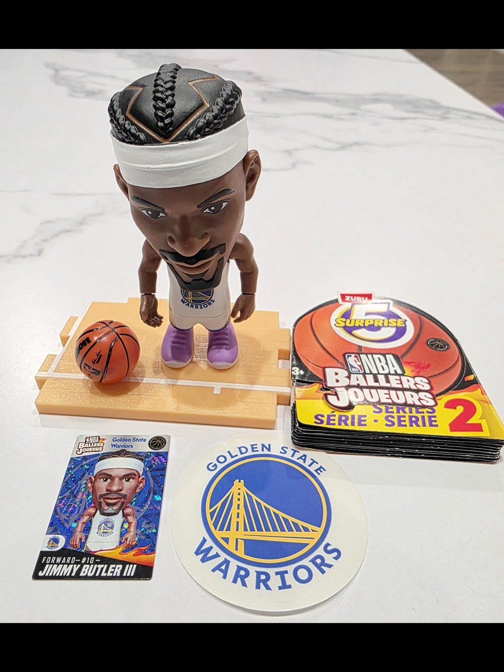 ZURU NBA BALLERS SERIES 2 JIMMY BUTLER WHITE JERSEY Golden State Warriors